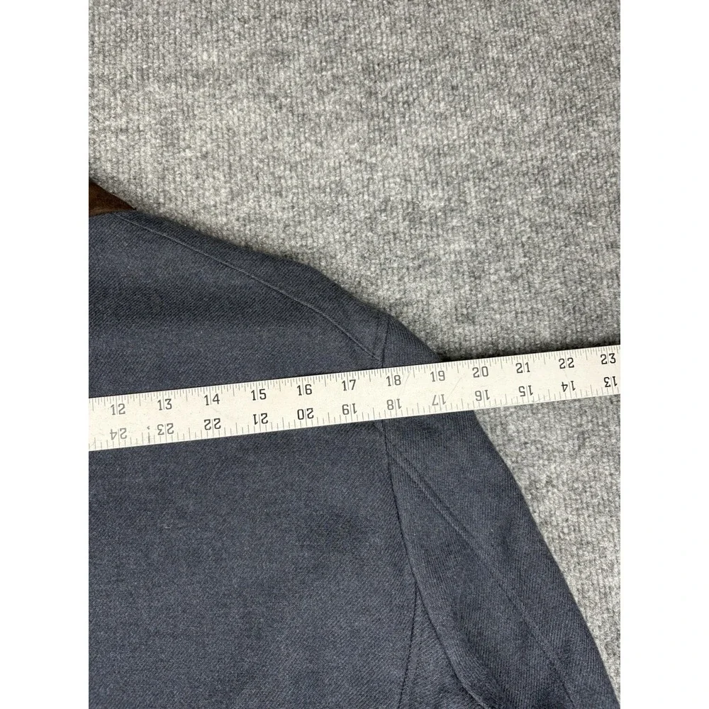 Massimo Dutti Mens 42 Blazer Blue Extra Fine Cotton Elbow Patch Bulgaria Jacket